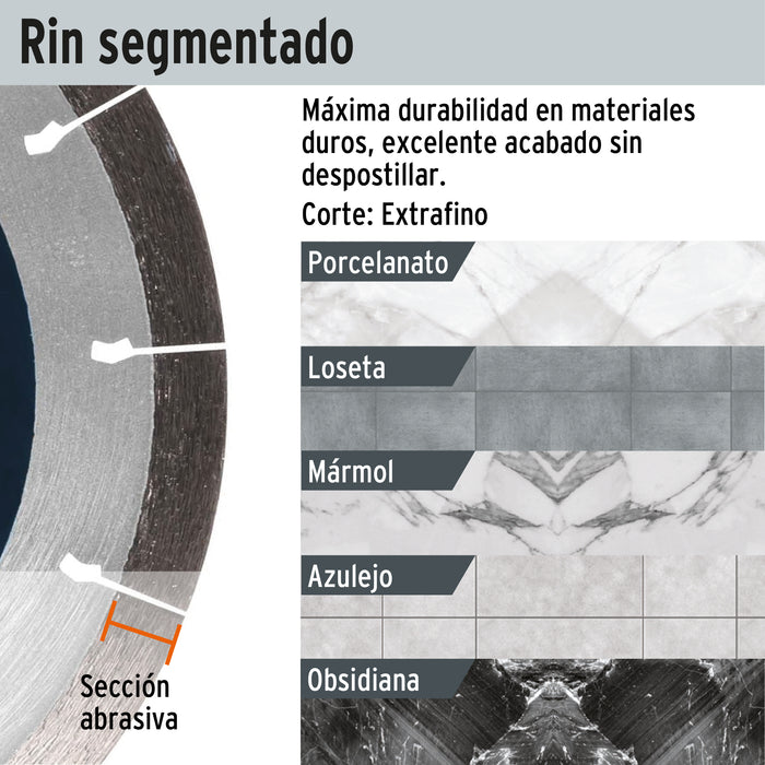 Disco de diamante de 4-1/2' x 1.3 mm corte de porcelanato 15196 DID-545