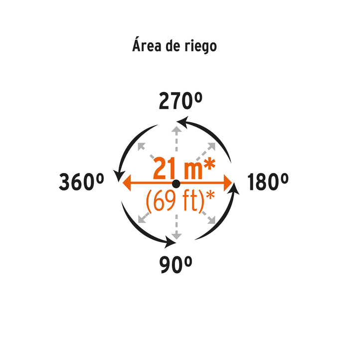 Aspersor metálico doble chorro, cabeza sola, Truper 10324 DOS