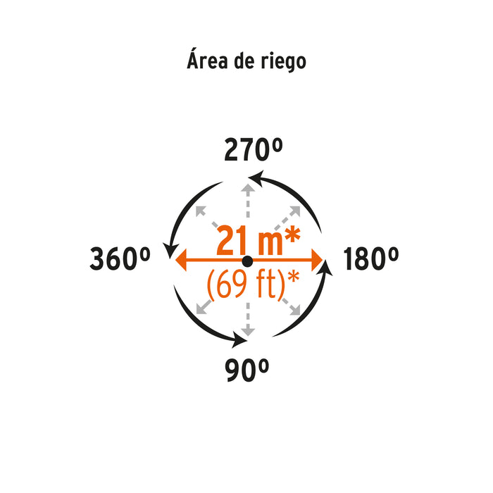 Aspersor metálico 11' una vía, doble chorro, estaca metálica 10327 DOS-11