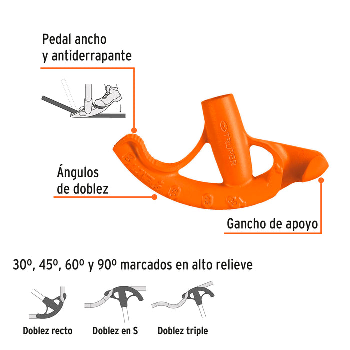 Doblador de tubo conduit 1/2', Truper 12845 DOTU-50