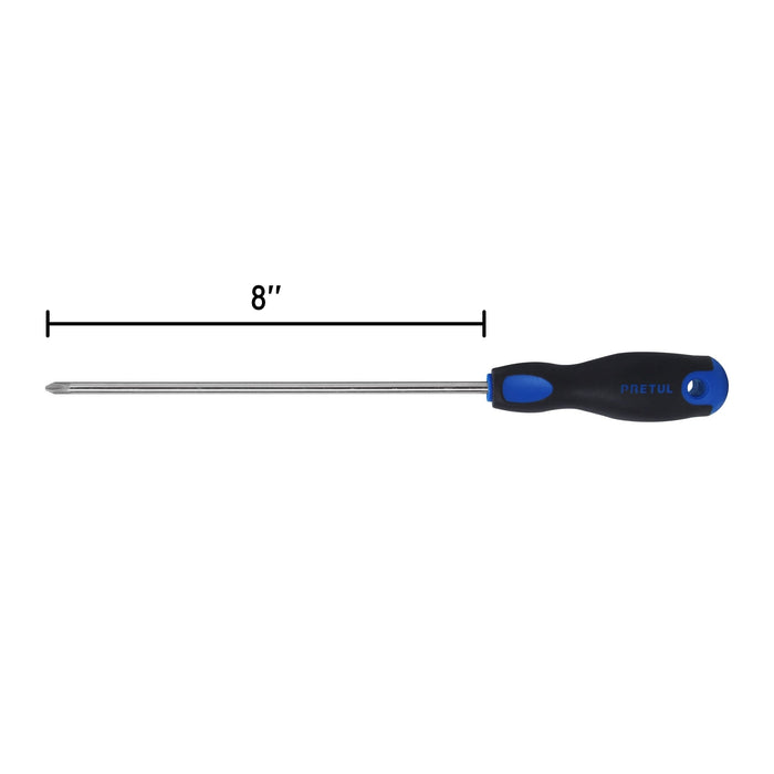 Desarmador de cruz 1/4' x 8' mango Comfort Grip, Pretul 21497
