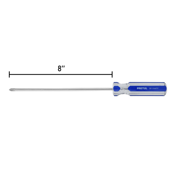 Desarmador de cruz 1/4 x 8' mango de PVC, Pretul 21475