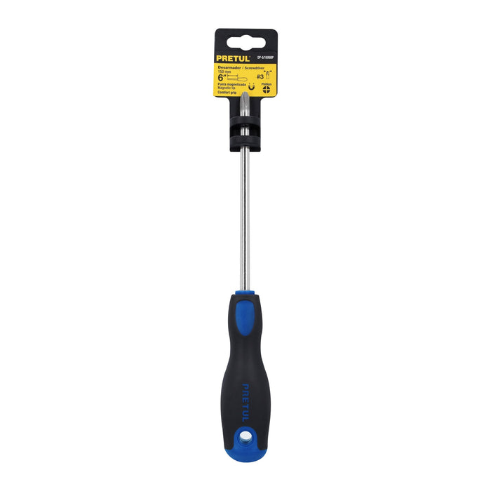 Desarmador de cruz 5/16' x 6' mango Comfort Grip, Pretul 21492