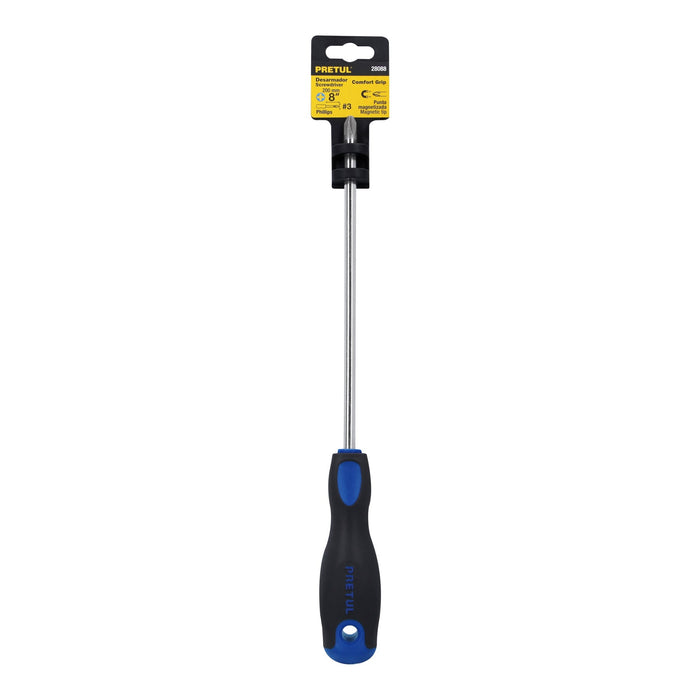 Desarmador de cruz 5/16' x 8' mango Comfort Grip, Pretul 28088