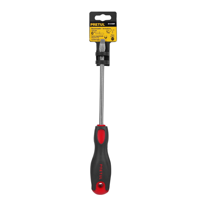 Desarmador plano 5/16' x 6' mango Comfort Grip, Pretul 21485