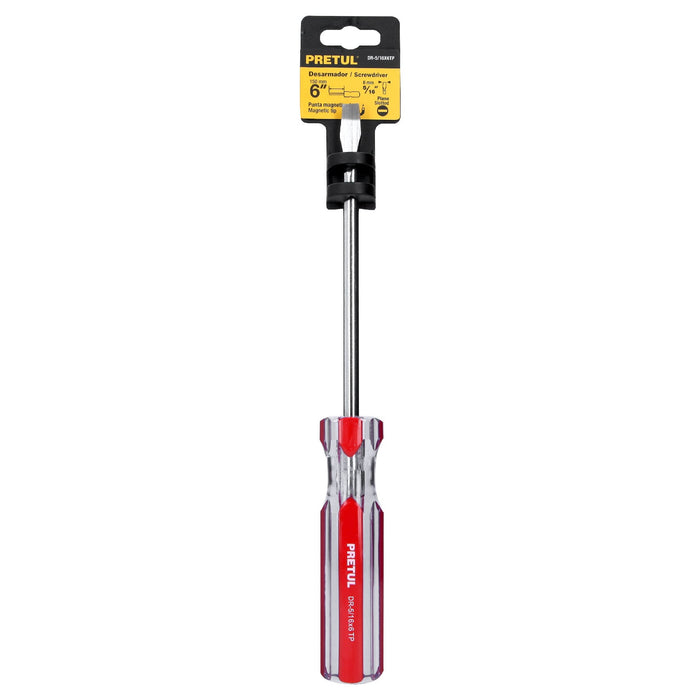 Desarmador plano 5/16 x 6' mango de PVC, Pretul 21463