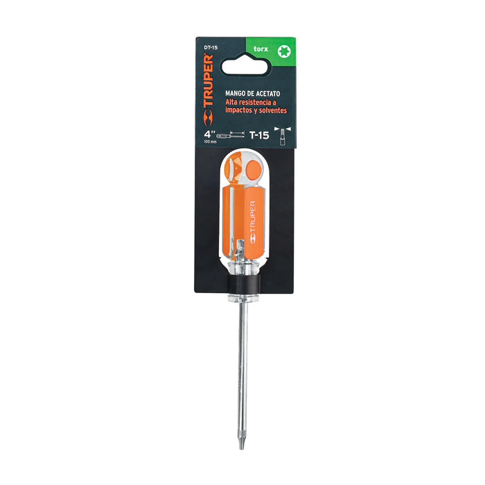 Desarmador punta Torx T 15 mango de acetato, Truper 15102 DT-15