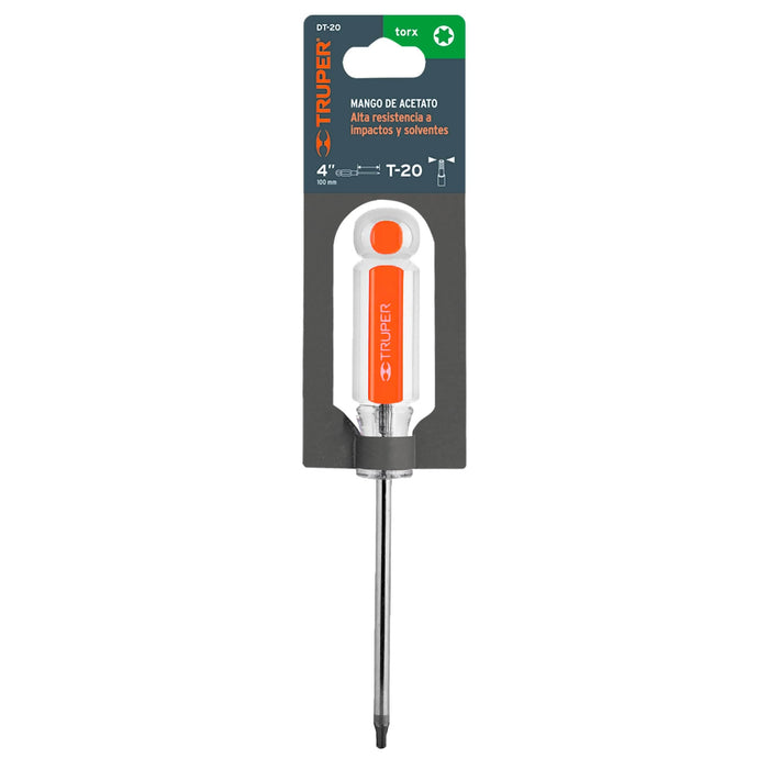 Desarmador punta Torx T 20 mango de acetato, Truper 15103 DT-20