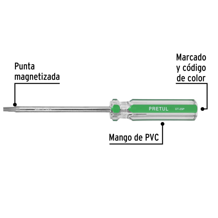 Desarmador punta Torx T 25 mango de PVC, Pretul 29985 DT-25P