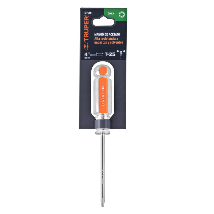 Desarmador punta Torx T 25 mango de acetato, Truper 15104 DT-25