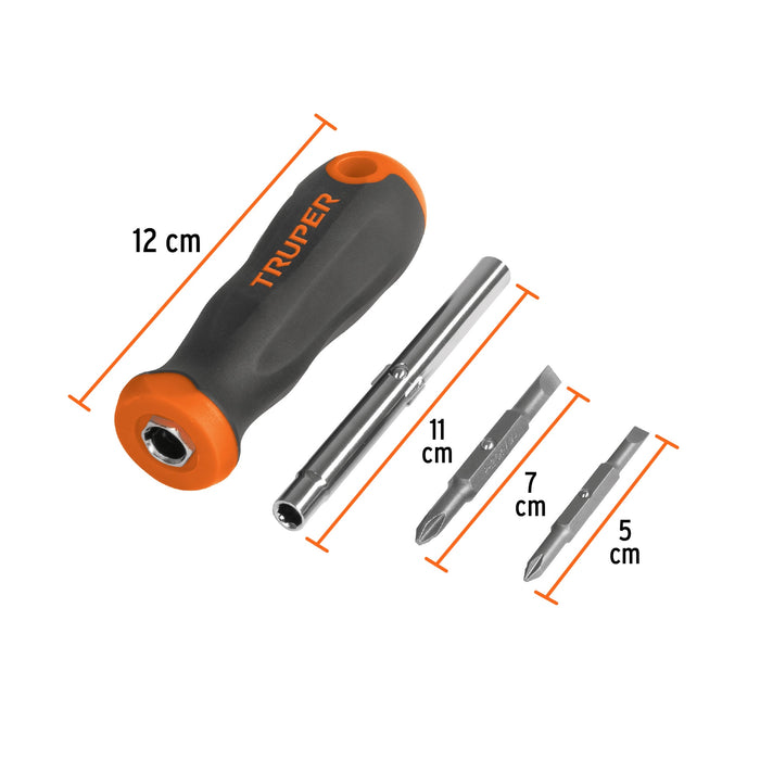 Desarmador 2 puntas dobles y barra con 2 cajas hexagonales 14200 DT-4