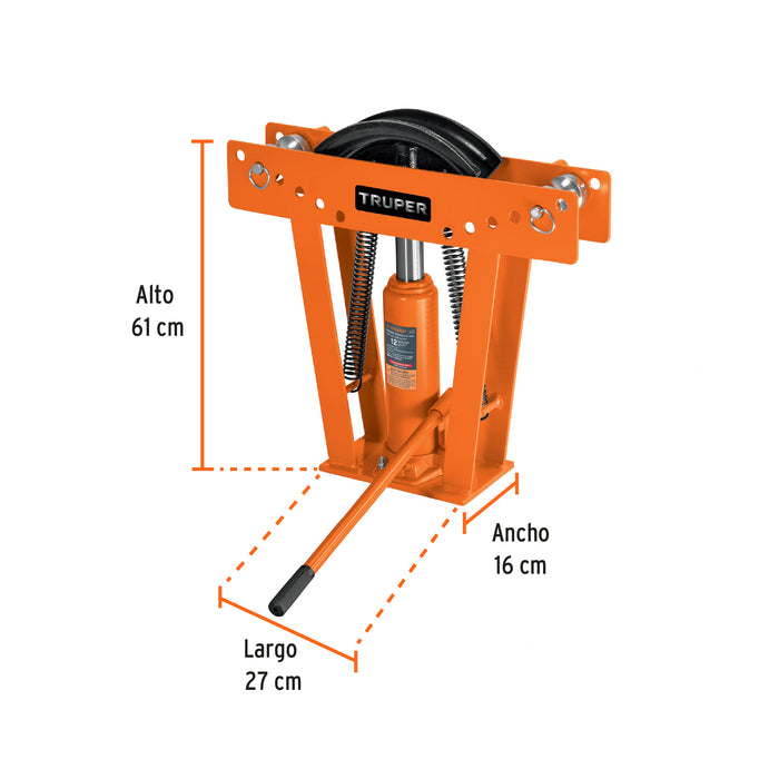 Doblador hidráulico para tubo, 12 ton, Truper 12883 DTH-12