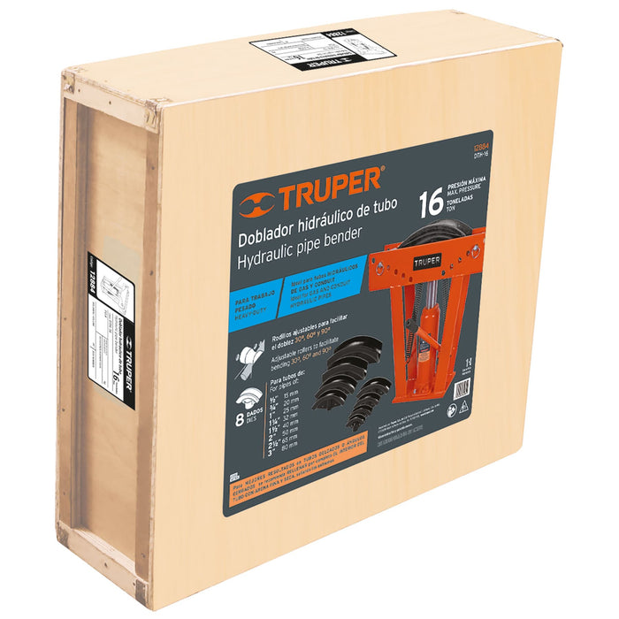 Doblador hidráulico para tubo, 16 ton, Truper 12884 DTH-16