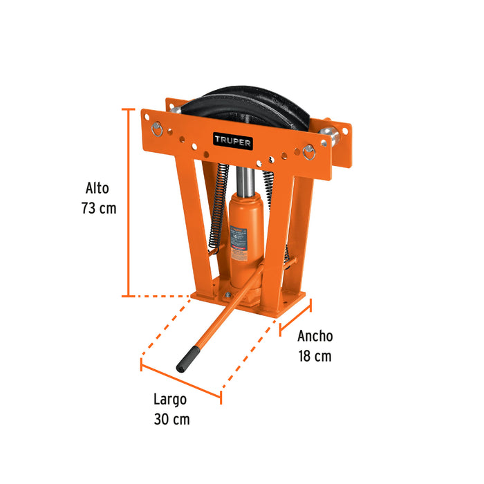 Doblador hidráulico para tubo, 16 ton, Truper 12884 DTH-16