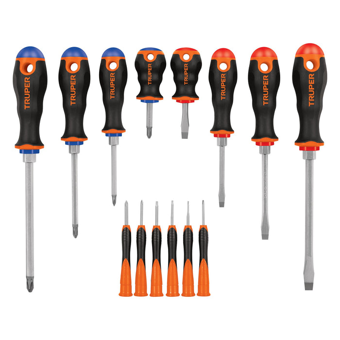 Juego de 8 desarmadores mango Comfort Grip y 6 de joyero 14197 DTJ-14B