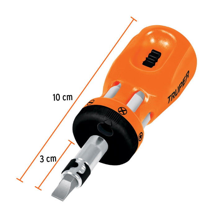 Desarmador tipo trompo con matraca y 6 puntas dobles, Truper 18193 DTROM-12