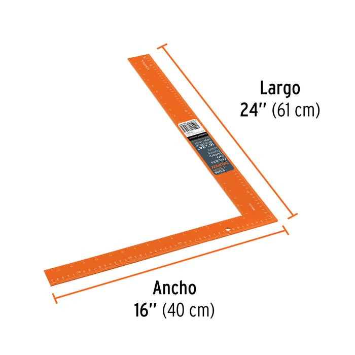 Escuadra 16'x24' de aluminio color naranja para cantero 101386 E-16X24N
