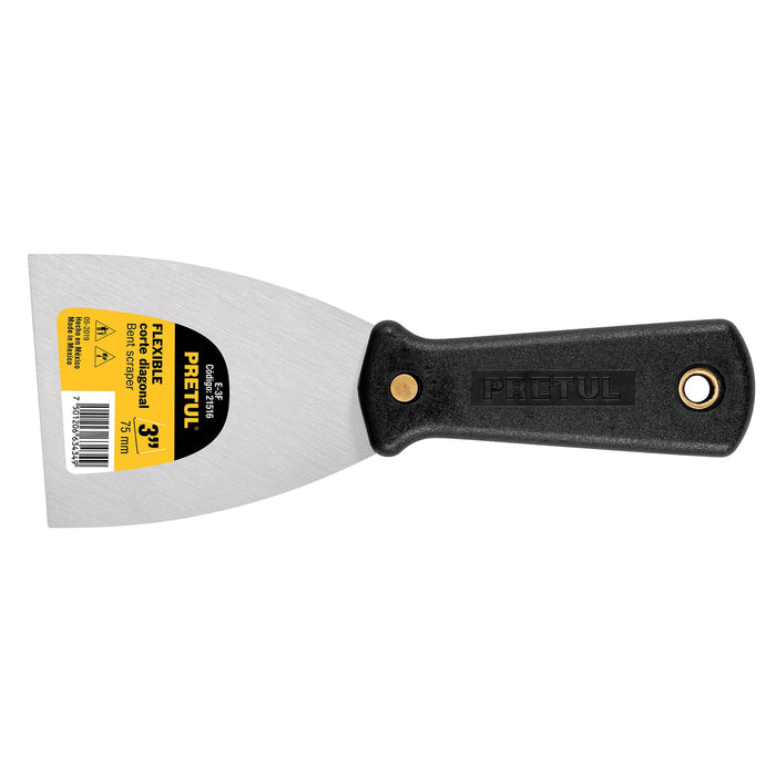 Espátula flexible 3' con mango de plástico, Pretul 21516 E-3F
