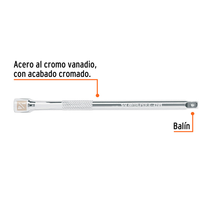 Extensión de 6' para matraca, cuadro 1/4', Truper 13915 E-4761