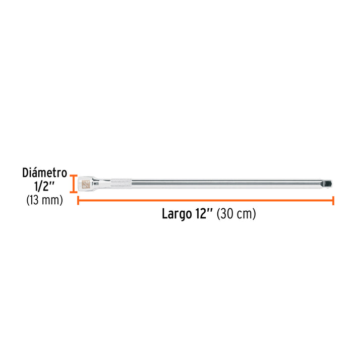 Extensión de 12' para matraca, cuadro 3/8', Truper 13667 E-5262