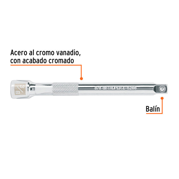 Extensión de 6' para matraca, cuadro 3/8', Truper 13916 E-5266
