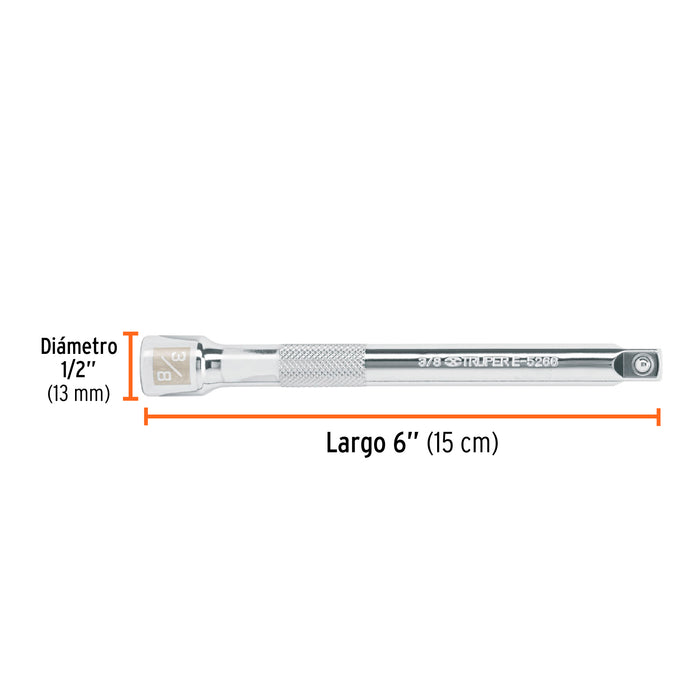 Extensión de 6' para matraca, cuadro 3/8', Truper 13916 E-5266