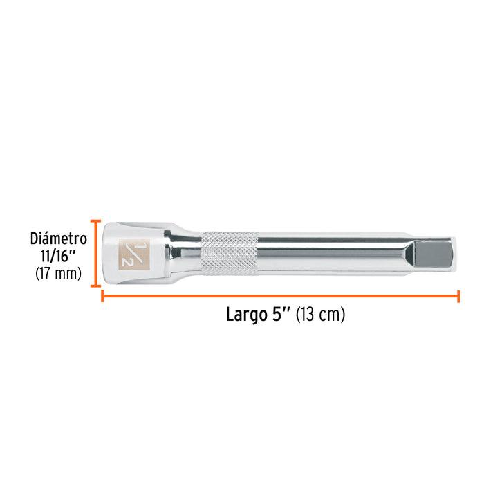 Extensión cuadro 1/2' para matraca, largo 5', Truper 13416 E-5461