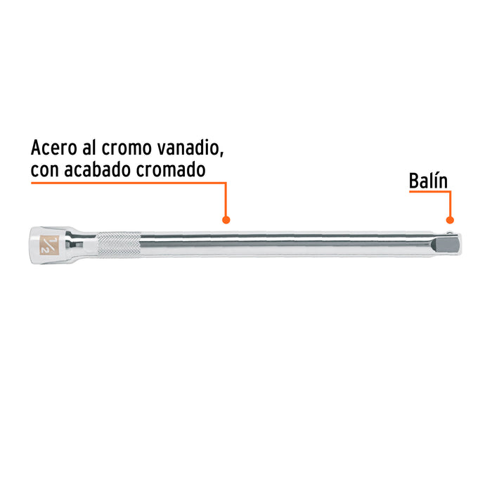 Extensión cuadro 1/2' para matraca, largo 10', Truper 13418 E-5463