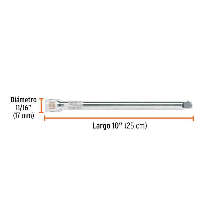 Extensión cuadro 1/2' para matraca, largo 10', Truper 13418 E-5463