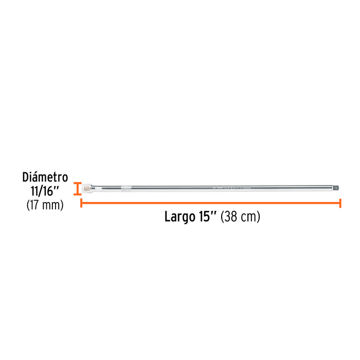 Extensión cuadro 1/2' para matraca, largo 15', Truper 13918 E-5464
