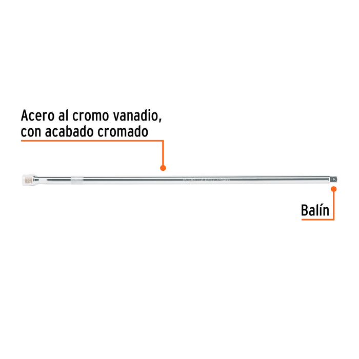 Extensión cuadro 1/2' para matraca, largo 24', Truper 13920 E-5466