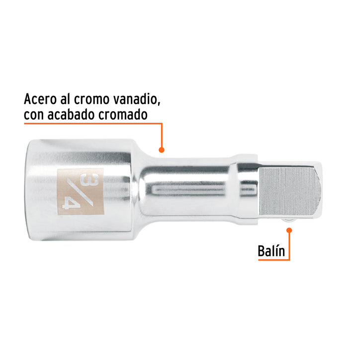 Extensión cuadro 3/4' para matraca, largo 4', Truper 13902 E-5660