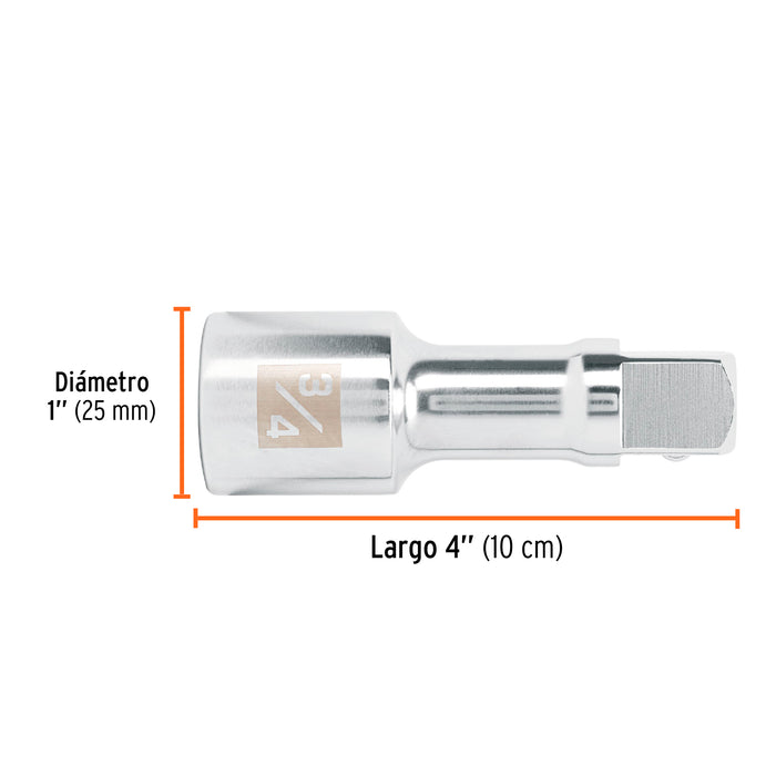 Extensión cuadro 3/4' para matraca, largo 4', Truper 13902 E-5660
