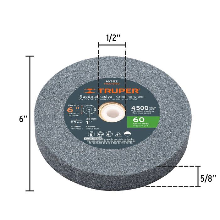 Esmeril de banco de 6' de 1/4 HP (185 W), Pretul 28237 EBA-6P