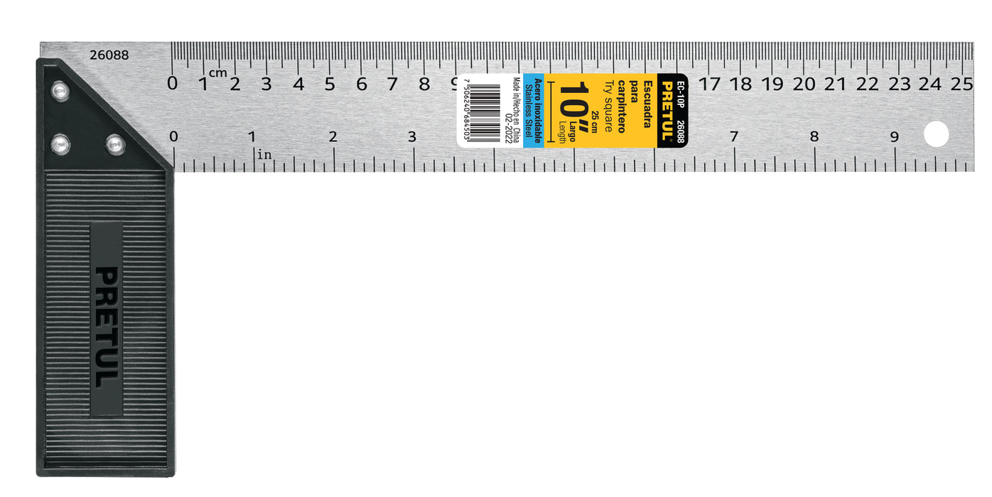 Escuadra 10' para carpintero, Pretul 26088 EC-10P