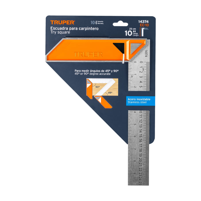 Escuadra 10' para carpintero con mango 100% de aluminio 14374 EC-10