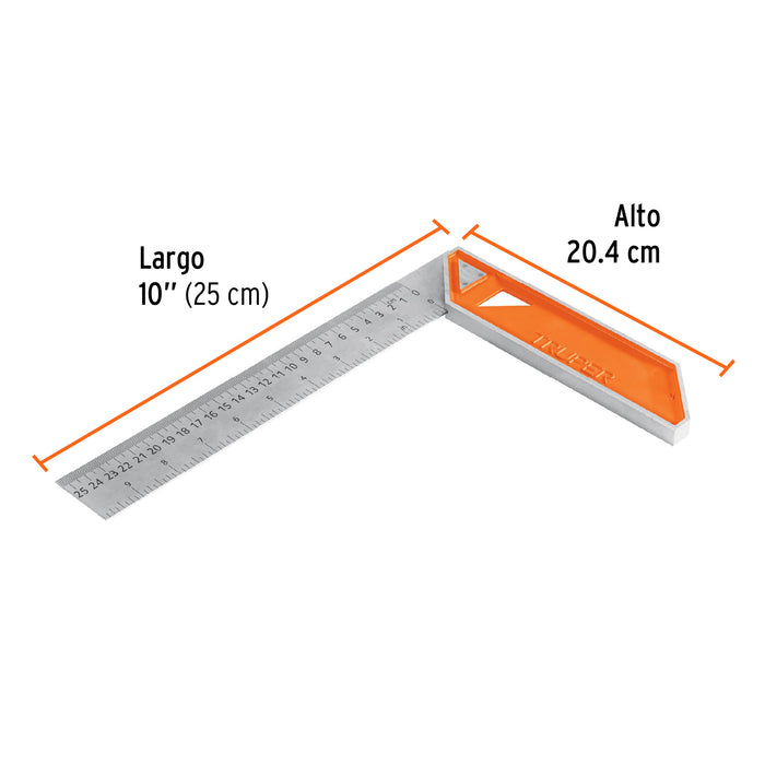 Escuadra 10' para carpintero con mango 100% de aluminio 14374 EC-10