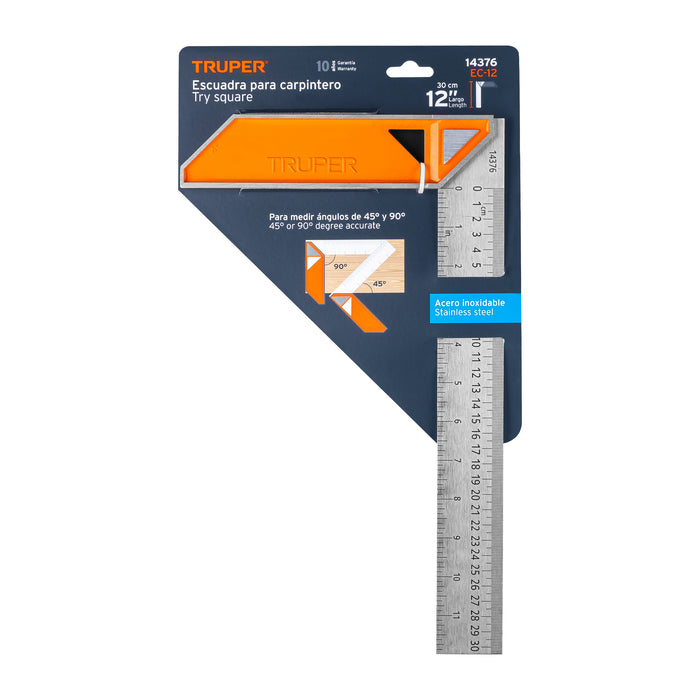 Escuadra 12' para carpintero con mango 100% de aluminio 14376 EC-12