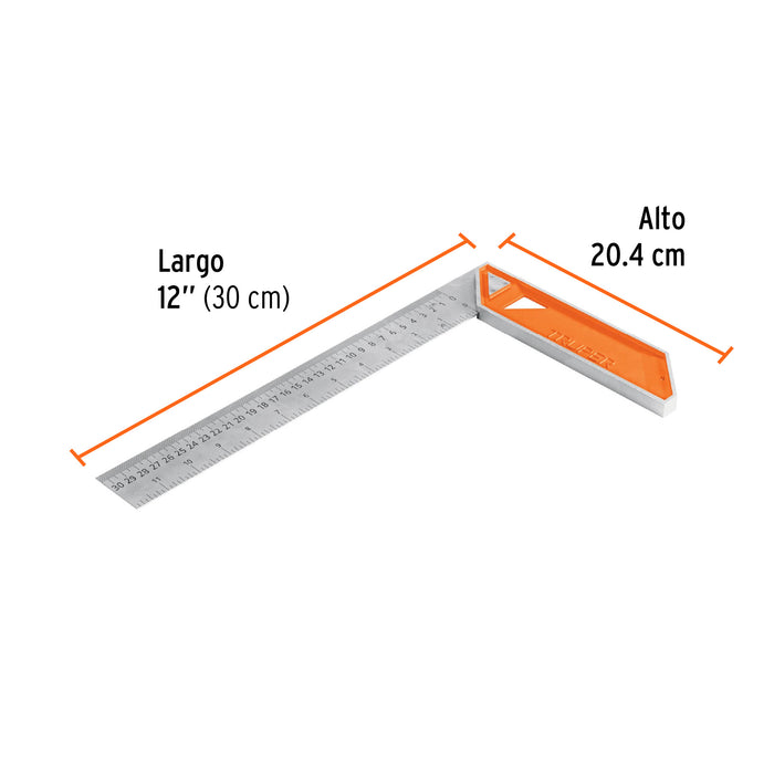 Escuadra 12' para carpintero con mango 100% de aluminio 14376 EC-12