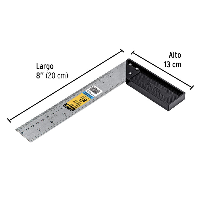Escuadra 8' para carpintero, Pretul 26087 EC-8P