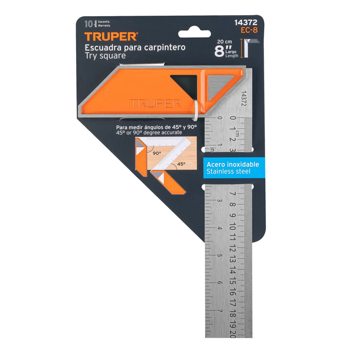 Escuadra 8' para carpintero con mango 100% de aluminio 14372 EC-8