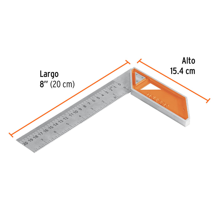 Escuadra 8' para carpintero con mango 100% de aluminio 14372 EC-8