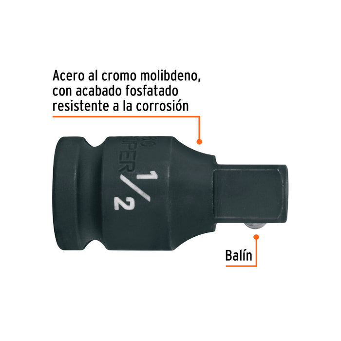 Extensión de impacto con cuadro de 1/2', largo 2', Truper 100908 EI-5460
