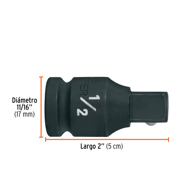 Extensión de impacto con cuadro de 1/2', largo 2', Truper 100908 EI-5460