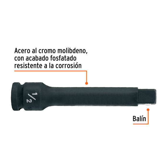 Extensión de impacto con cuadro de 1/2', largo 5', Truper 100909 EI-5461