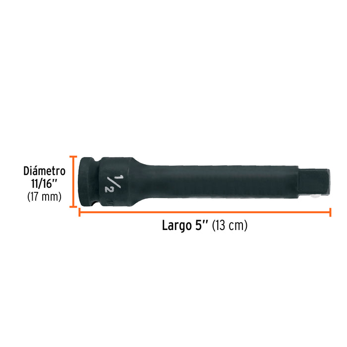 Extensión de impacto con cuadro de 1/2', largo 5', Truper 100909 EI-5461
