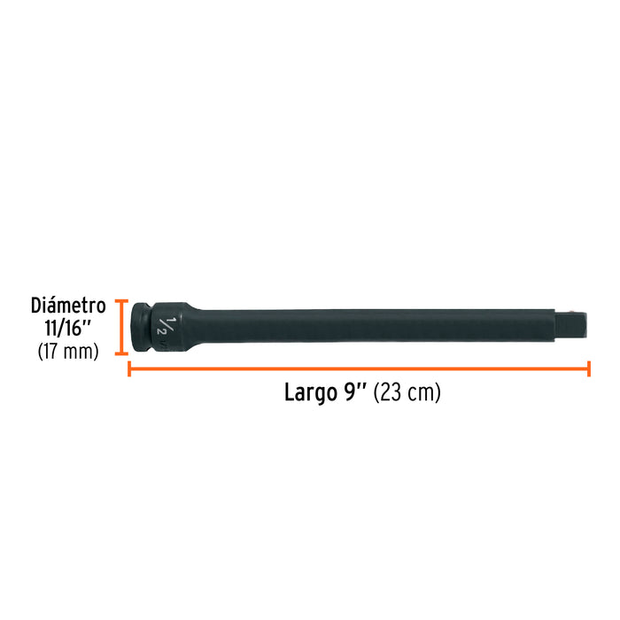Extensión de impacto con cuadro de 1/2', largo 9', Truper 100940 EI-5463