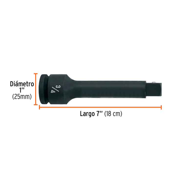 Extensión de impacto con cuadro de 3/4', largo 7', Truper 100951 EI-5667