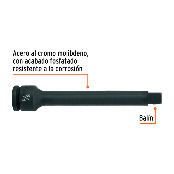 Extensión de impacto con cuadro de 3/4', largo 10', Truper 100952 EI-5670