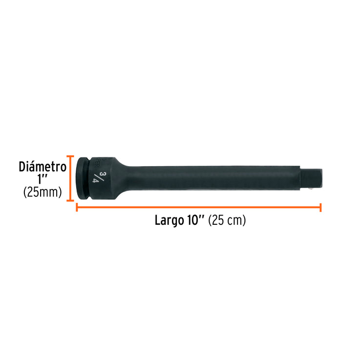 Extensión de impacto con cuadro de 3/4', largo 10', Truper 100952 EI-5670